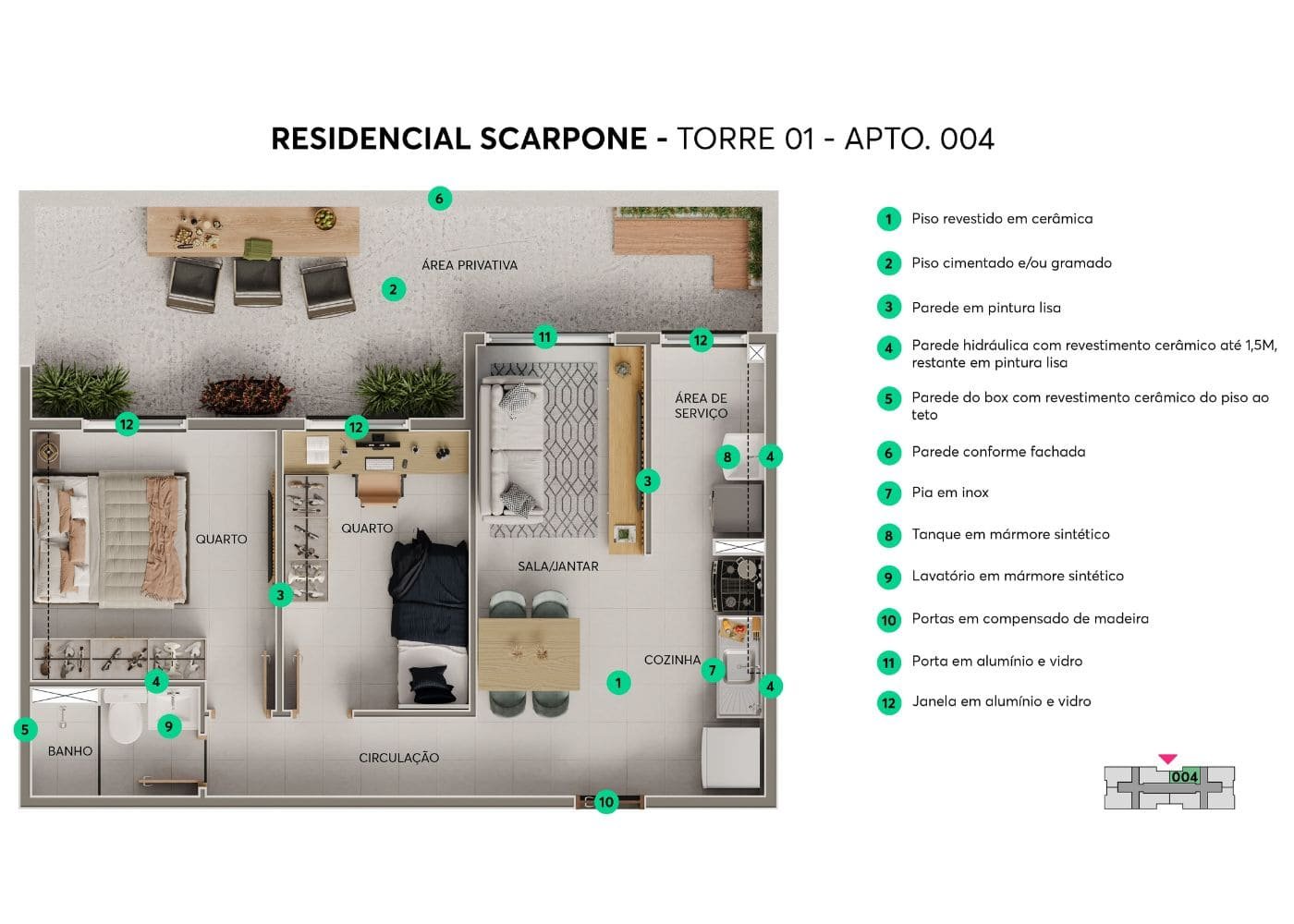 Planta - Residencial Scarpone - Guilherme Corretor MRV